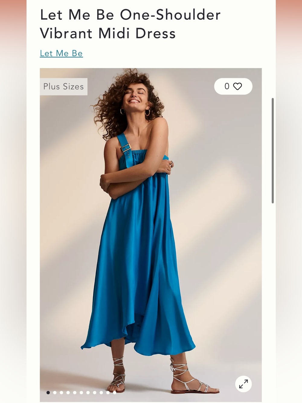 NWOT Anthropologie ‘Let Me Be Vibrant One-Shoulder Dress’